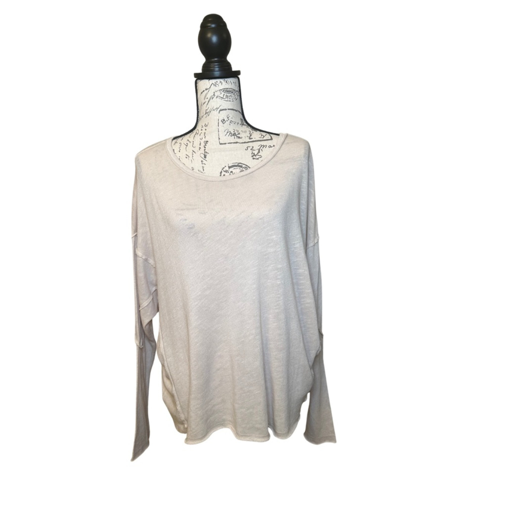 Project Social T Size Small NWT Bowen Seamed Long Sleeve in Raw Linen